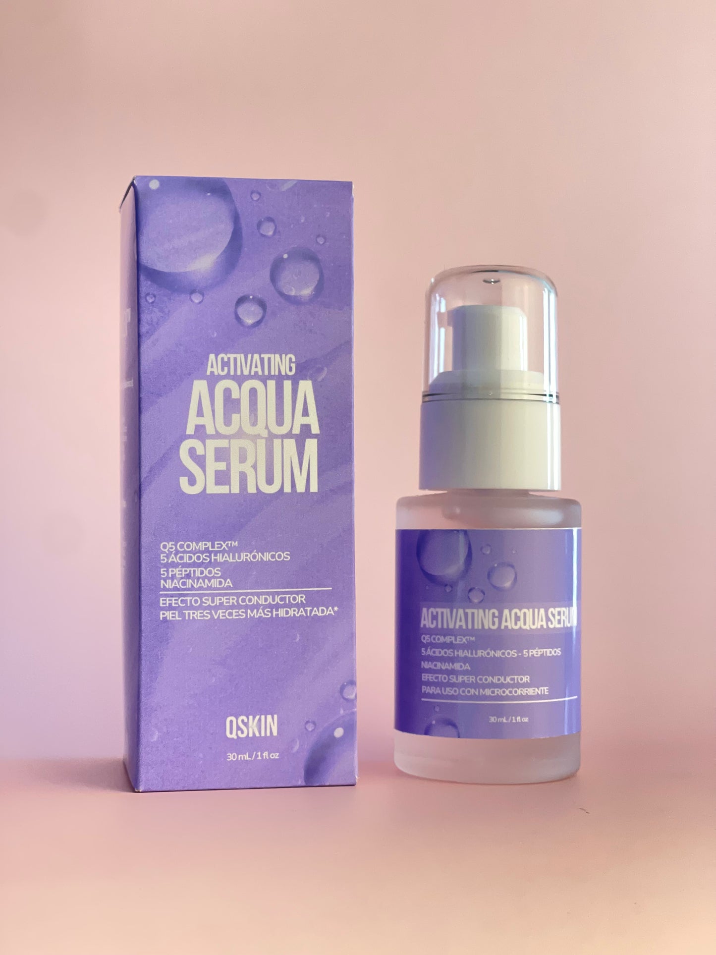 ACTIVATING ACQUA SERUM Q5COMPLEX® para uso con dispositivos LED y Microcorriente